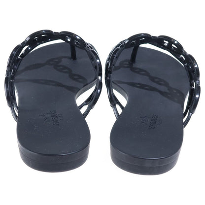 Hermes Chaine D'ancre Island Rubber Flat Sandals Black — view 3
