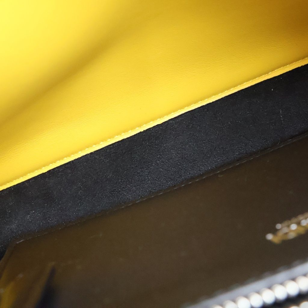 Fendi Peekaboo ISeeU Small Black Yellow Handbag — view 8