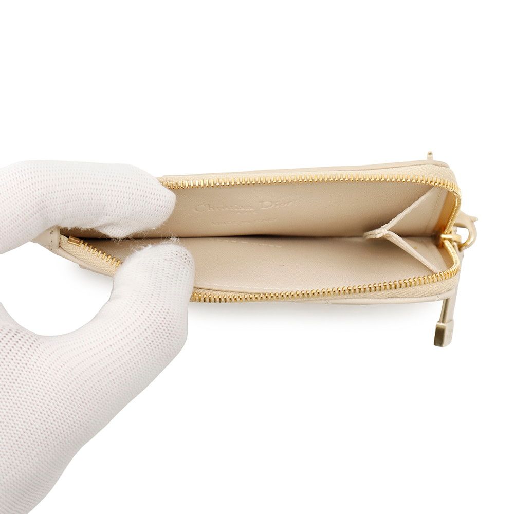 Dior Card Case Lady Cosmos Zip Cannage Lambskin — view 4