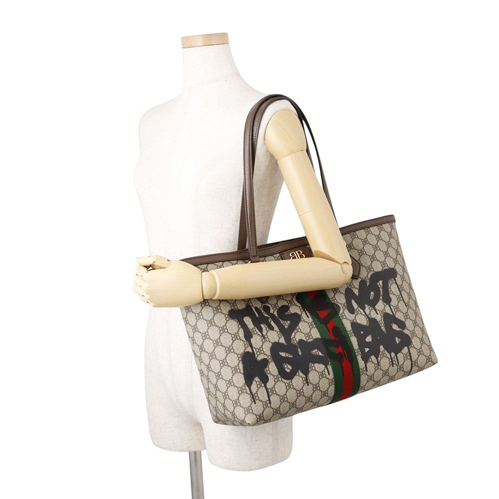 Gucci Tote Bag the Hacker Project Medium Leather Balenciaga Collaboration — view 4