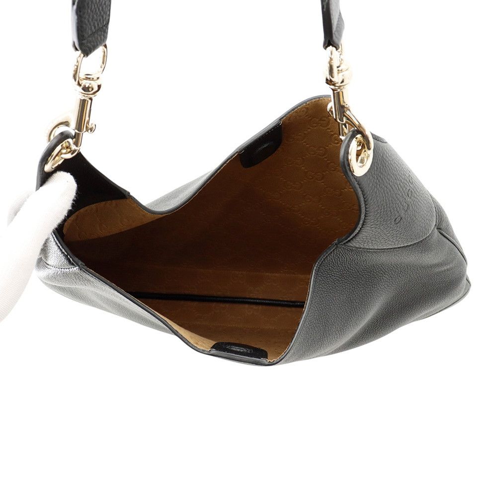 Gucci Shoulder Bag B Medium Leather 2-Way Black — view 6