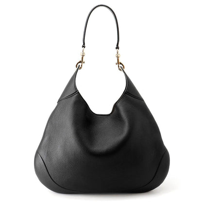 Gucci Shoulder Bag B Medium Leather 2-Way Black