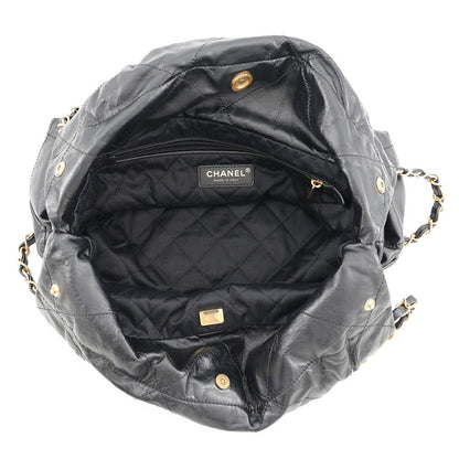 Chanel Handbag Quilted Chanel 22 Double Pocket Small Calfskin Black — view 5
