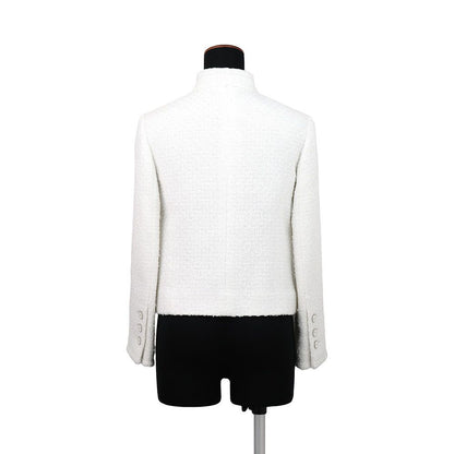 Chanel Jacket CC Logo Tweed Outer White 34 — view 2