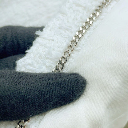 Chanel Jacket CC Logo Tweed Outer White 34 — view 7