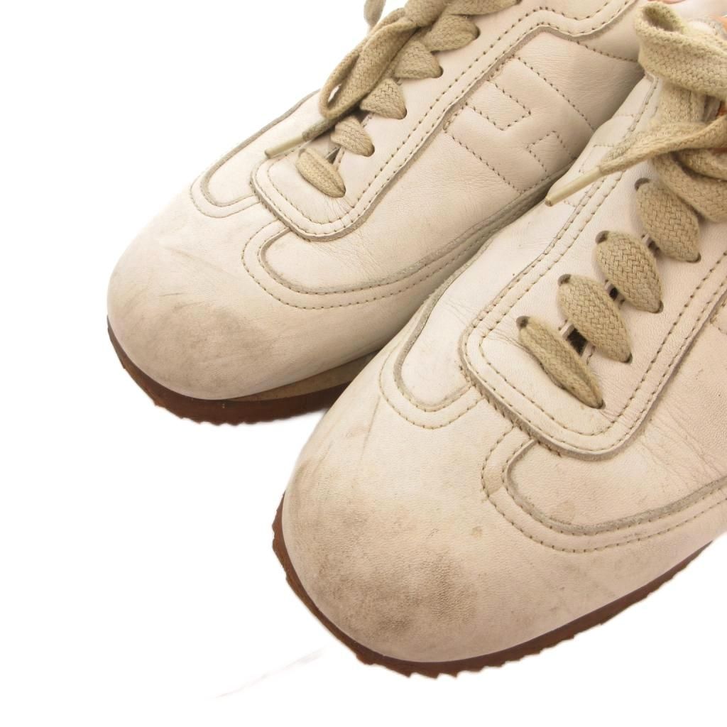 Hermes Quick Sneakers Low Cut Leather White — view 3
