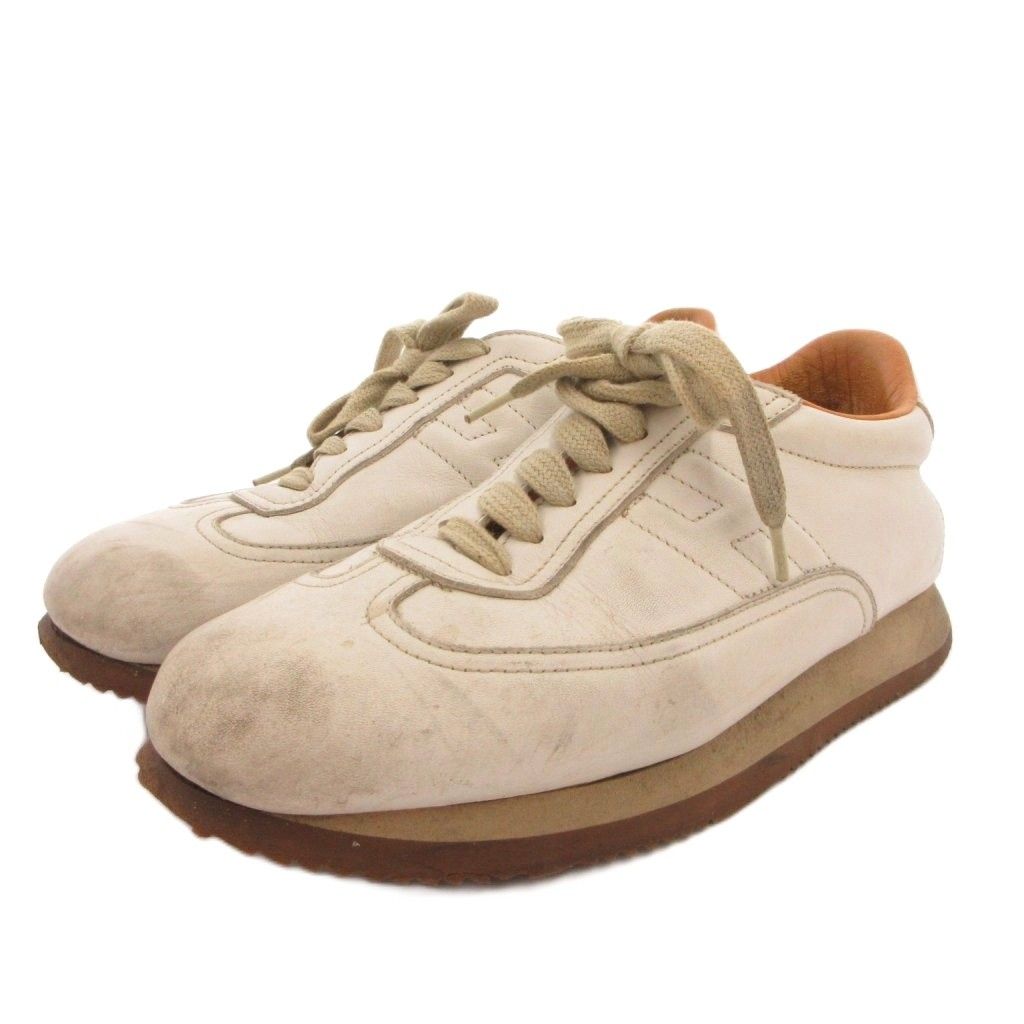 Hermes Quick Sneakers Low Cut Leather White — view 2