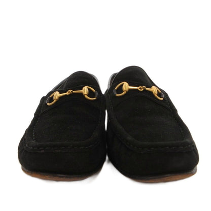 Gucci Loafers Slip-on Horsebit Suede Black — view 4