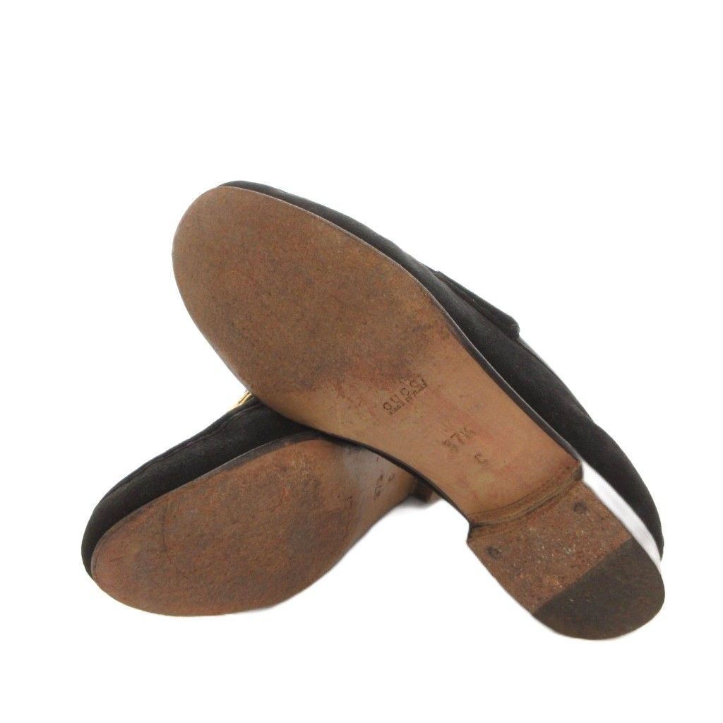 Gucci Loafers Slip-on Horsebit Suede Black — view 6