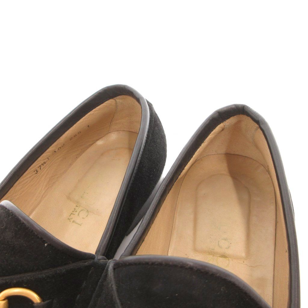 Gucci Loafers Slip-on Horsebit Suede Black — view 8