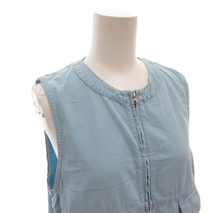 Miu Miu Denim Dress Zip-up Sleeveless Knee-Length Indigo 38 — view 4