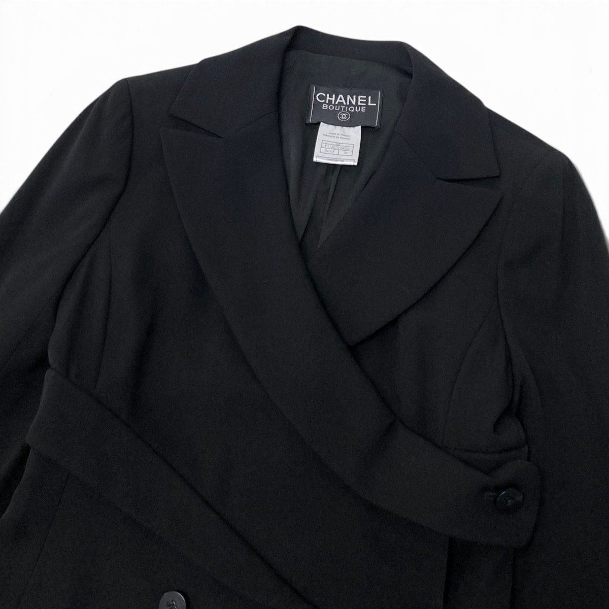 Chanel 98P Special Shape Tailored Jacket Vinatge Architectural Blazer Black — view 5