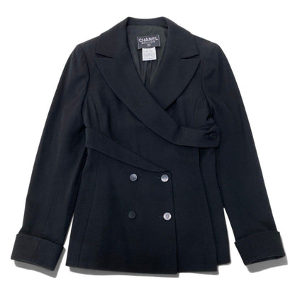 Chanel 98P Special Shape Tailored Jacket Vinatge Architectural Blazer Black — view 2