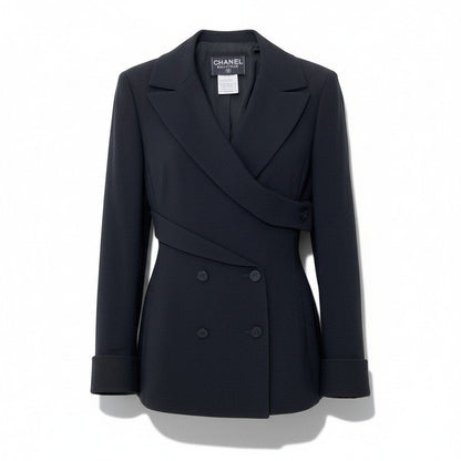 Chanel 98P Special Shape Tailored Jacket Vinatge Architectural Blazer Black
