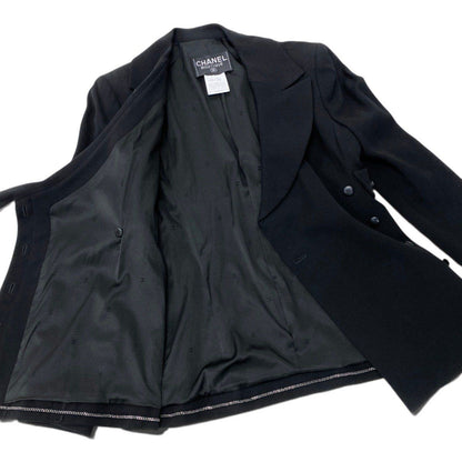 Chanel 98P Special Shape Tailored Jacket Vinatge Architectural Blazer Black — view 4