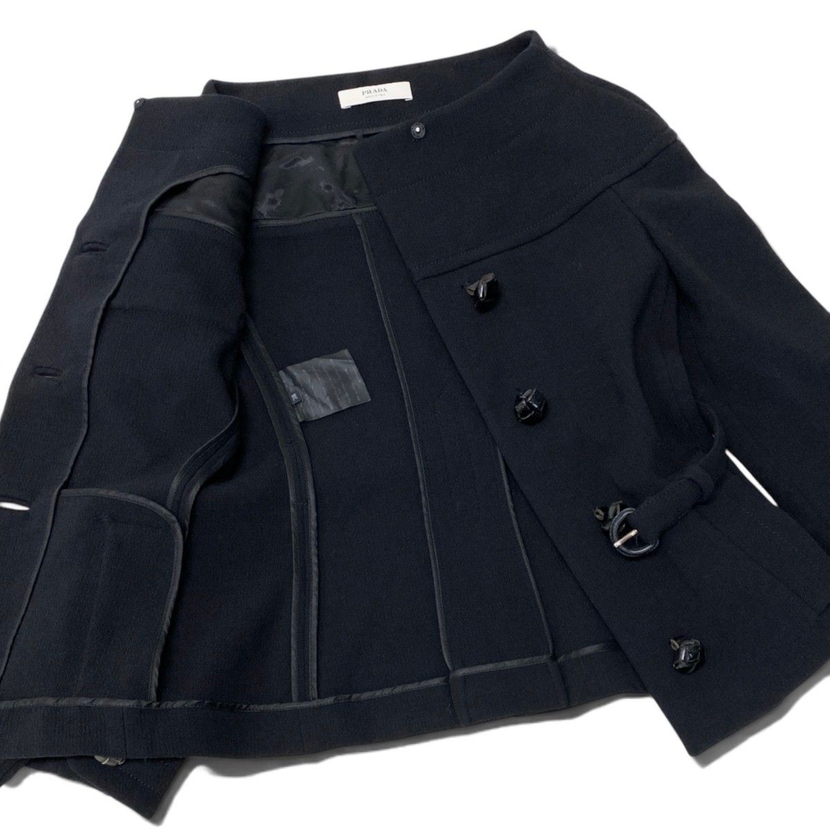 Prada Vintage Collarless Jacket Black — view 4
