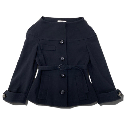 Prada Vintage Collarless Jacket Black — view 2