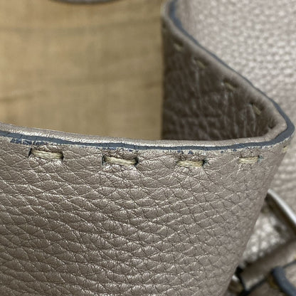 Fendi Tote Bag Selleria Leather Greige Silver — view 7