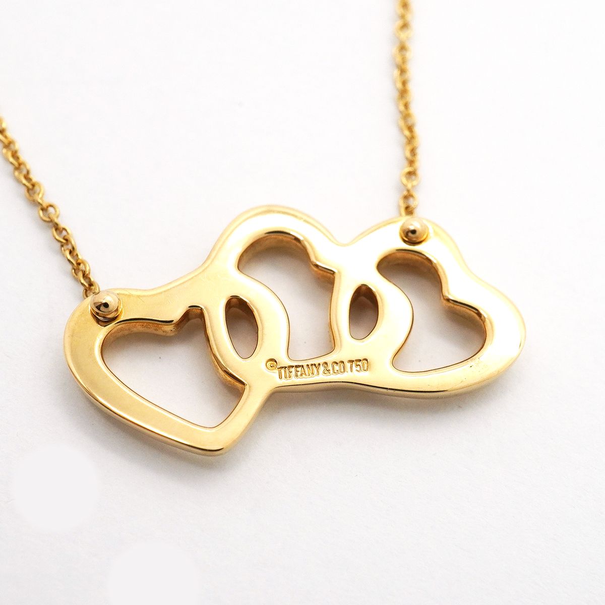 Tiffany & Co Necklace Triple Heart 18k Yellow Gold — view 6