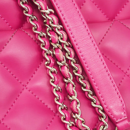 Chanel Shoulder Bag Quilted Lambskin Pink Silver — view 6