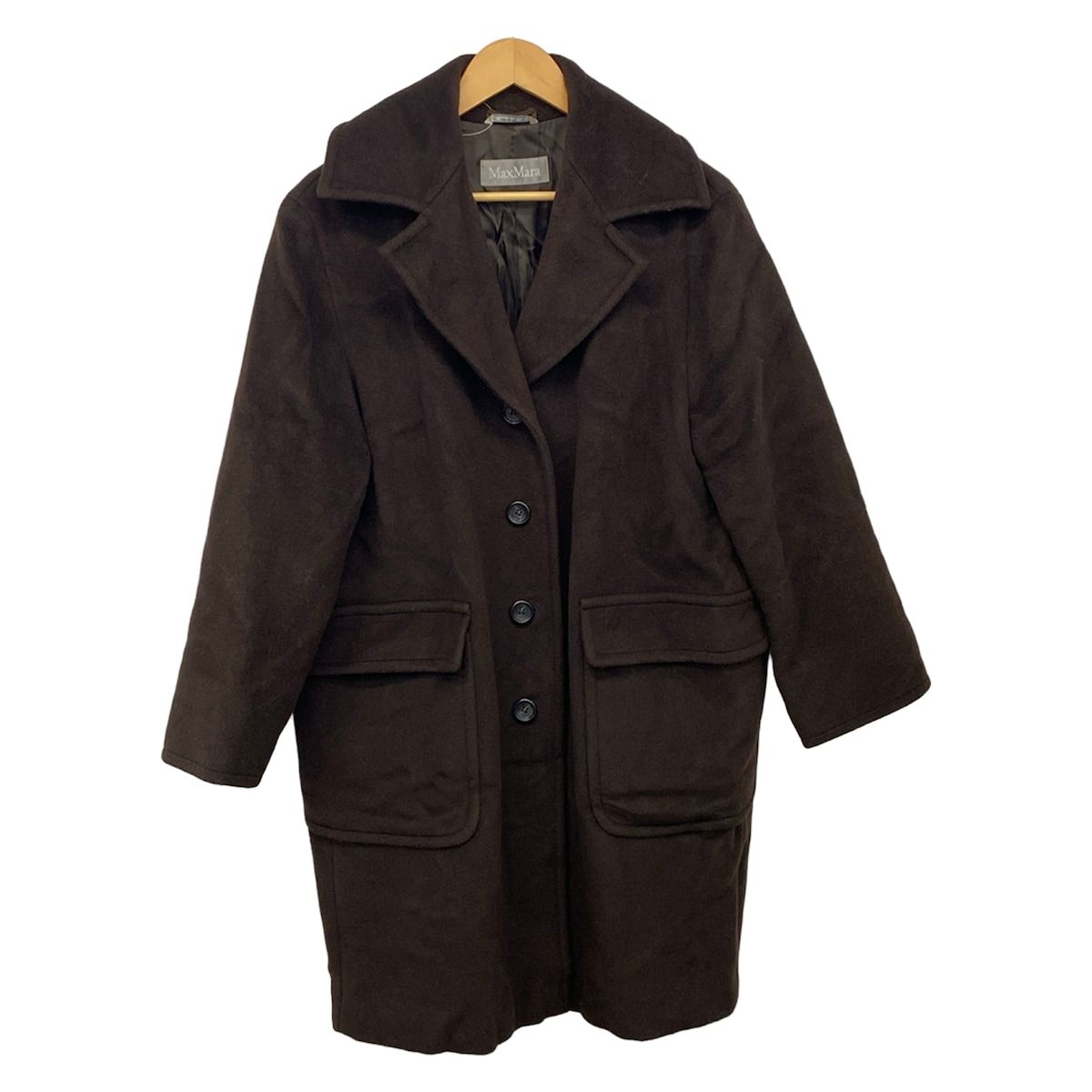 Max Mara Coat M Dark Brown Long Sleeve