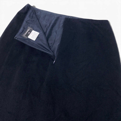 Chanel CC Logo Pencil Skirt Long Black 44 — view 5
