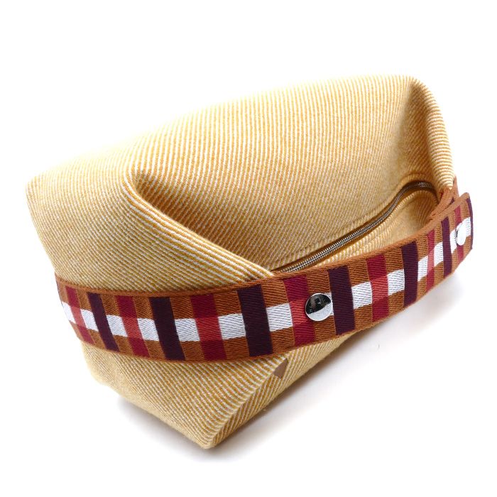Hermes Brid-a-brac GM Pouch Orange Herringbone Cotton Canvas — view 4