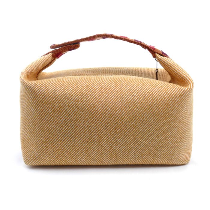 Hermes Brid-a-brac GM Pouch Orange Herringbone Cotton Canvas — view 2