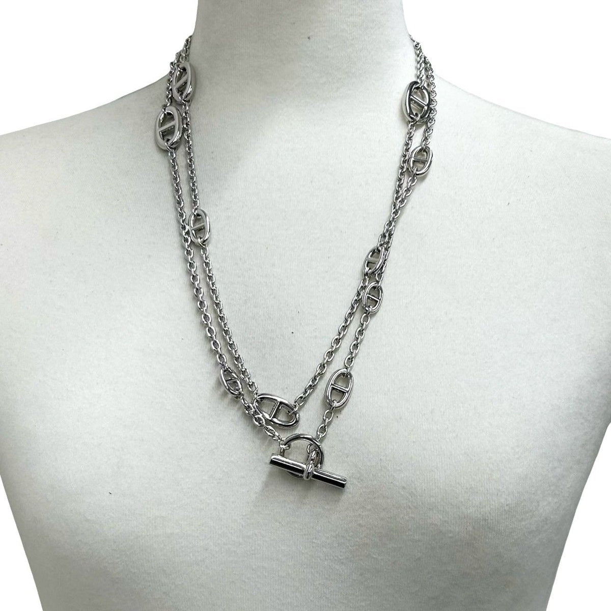 Hermes Farandole Necklace 925 Sterling Silver Long Chain — view 2