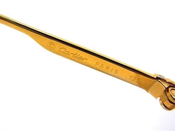Cartier Sunglasses Gold Bordeaux Lens Clear Yellow Eyewear — view 4