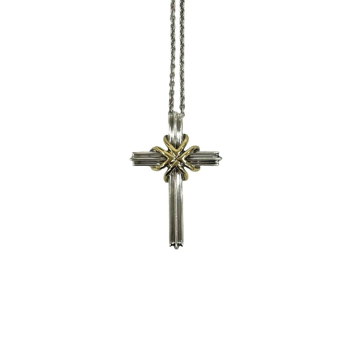 Tiffany & Co Signature Cross Necklace Silver Pendant — view 4