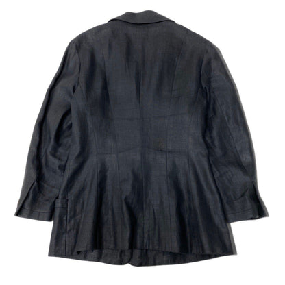 Chanel Boutique Tailored Jacket Gold Button Lining CC Logo Black — view 3