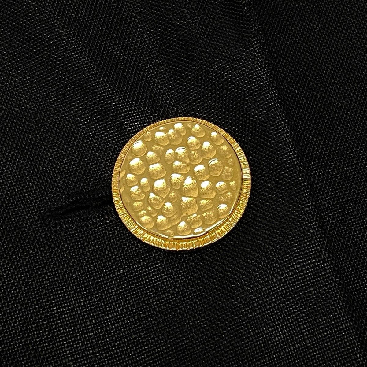 Chanel Boutique Tailored Jacket Gold Button Lining CC Logo Black — view 7