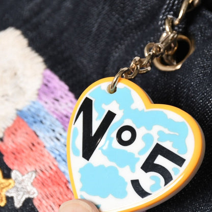 Chanel Chain Tote Bag Night Flight Embroidery CC Logo Denim — view 8