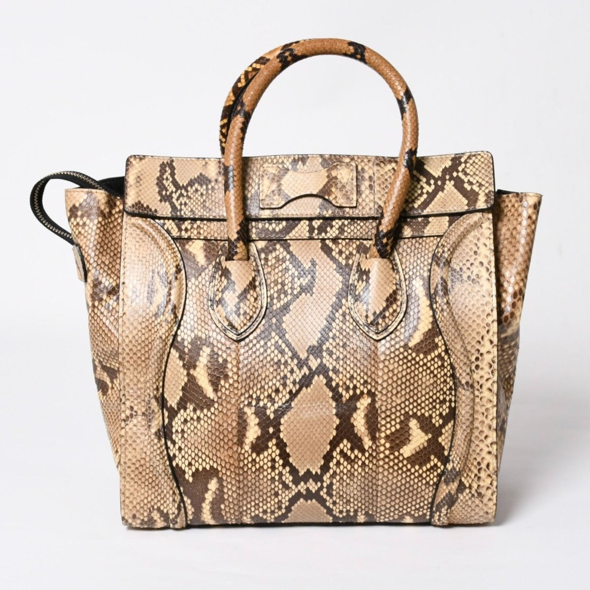 Celine Luggage Handbag Beige Brown Dark Gold — view 2