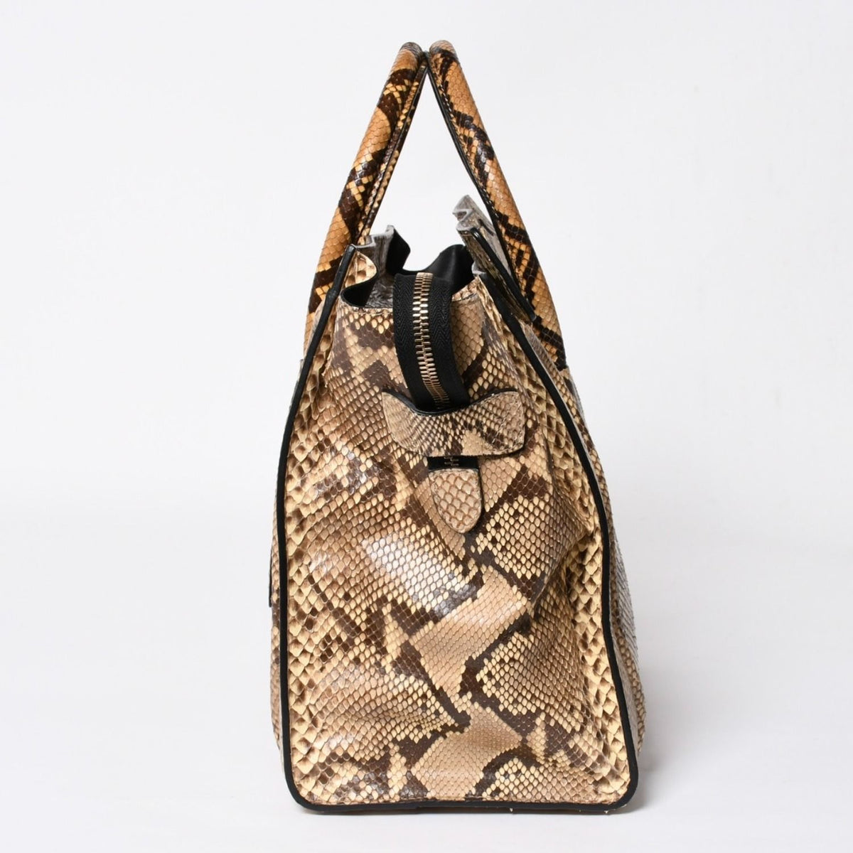 Celine Luggage Handbag Beige Brown Dark Gold — view 4