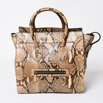 Celine Luggage Handbag Beige Brown Dark Gold