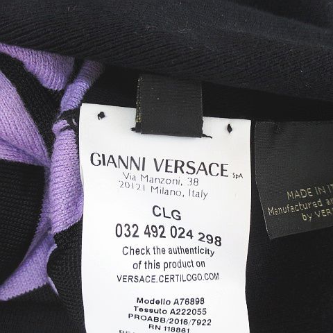 Versace Gianni Long Sleeve Color Block Checker Knit Sweater Short Length 40 — view 3