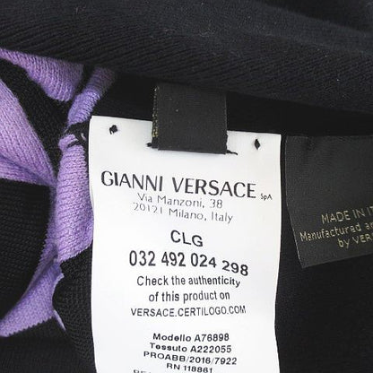 Versace Gianni Long Sleeve Color Block Checker Knit Sweater Short Length 40 — view 3