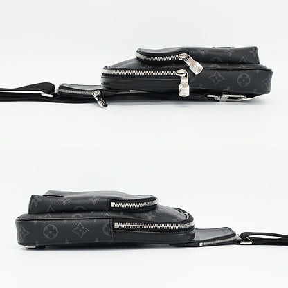 Louis Vuitton Avenue Sling Bag Monogram Eclipse Leather Black Silver — view 4