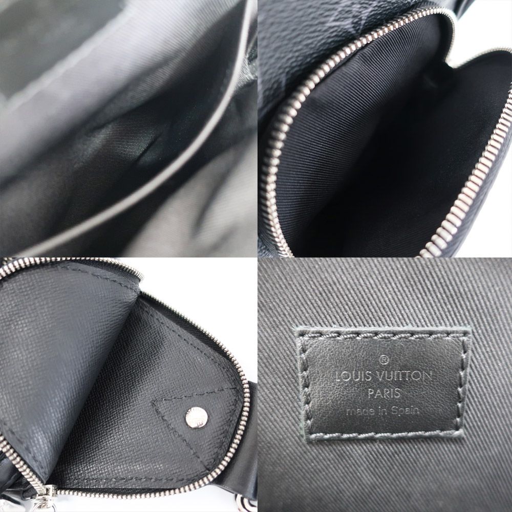 Louis Vuitton Avenue Sling Bag Monogram Eclipse Leather Black Silver — view 7