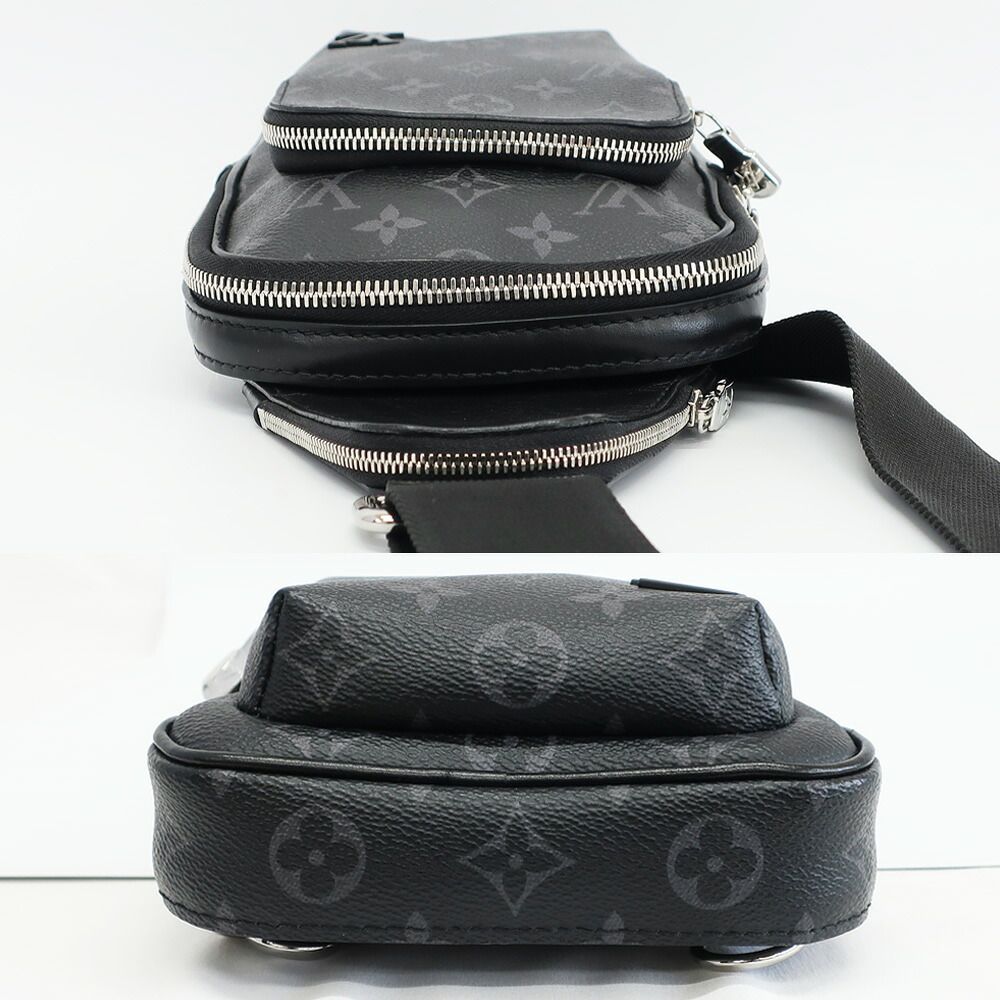 Louis Vuitton Avenue Sling Bag Monogram Eclipse Leather Black Silver — view 3