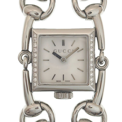Gucci Signoria Diamond Bezel 116.5 Watch Stainless Steel White Shell Dial Quartz