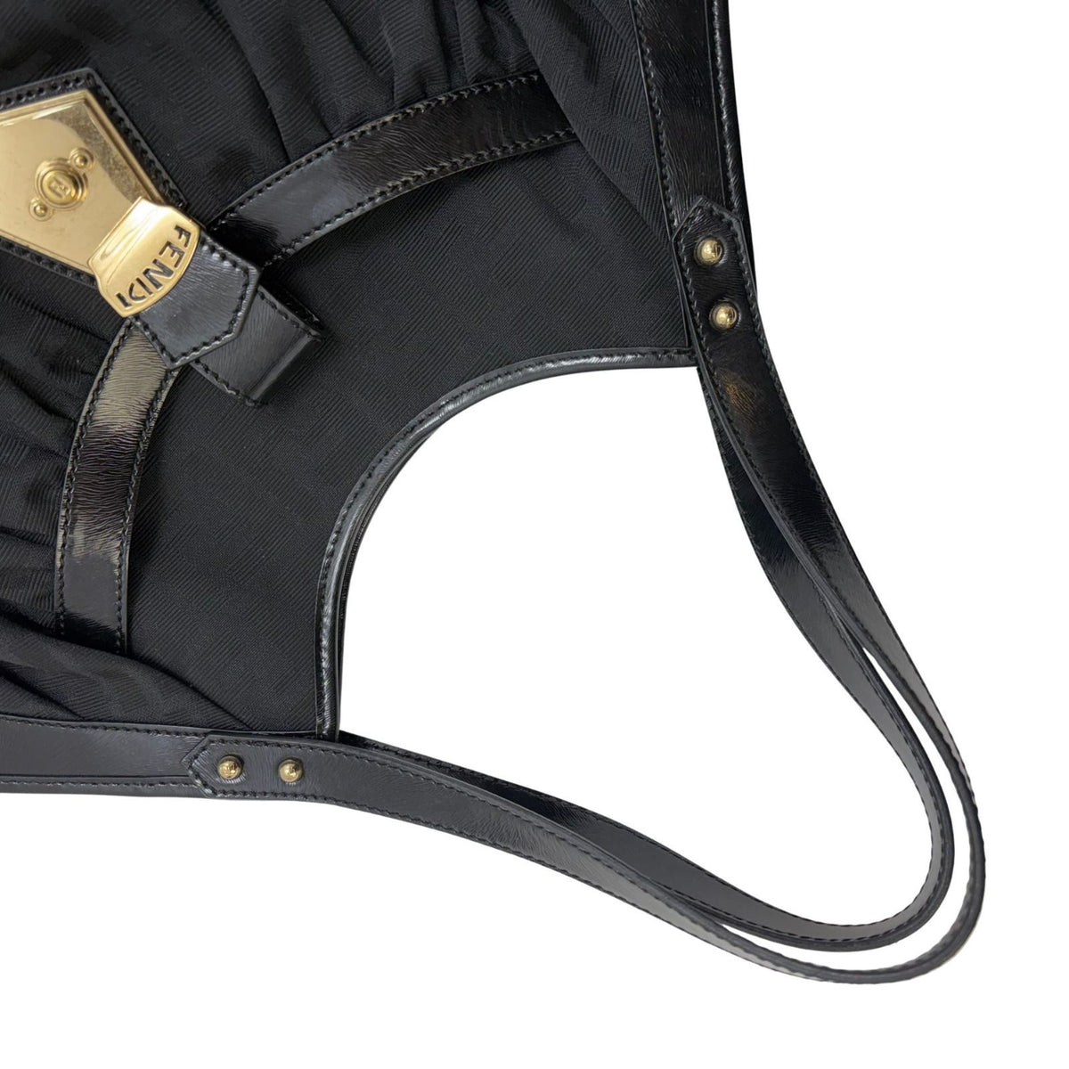 Fendi Zucca Tote Bag Canvas Leather Black — view 5
