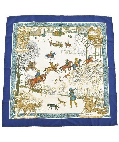 Hermes Bandana Scarf Blue