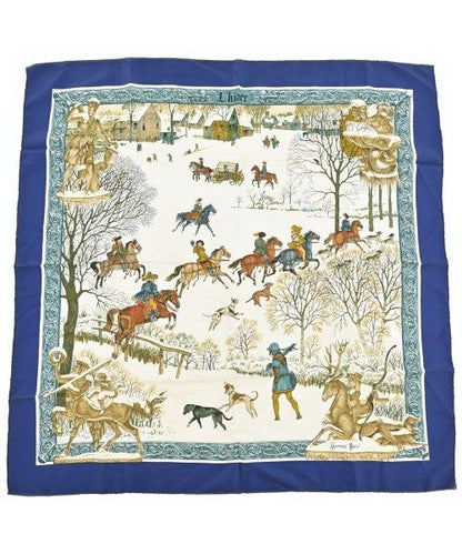 Hermes Bandana Scarf Blue