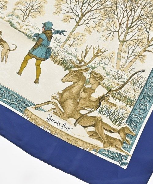 Hermes Bandana Scarf Blue — view 4
