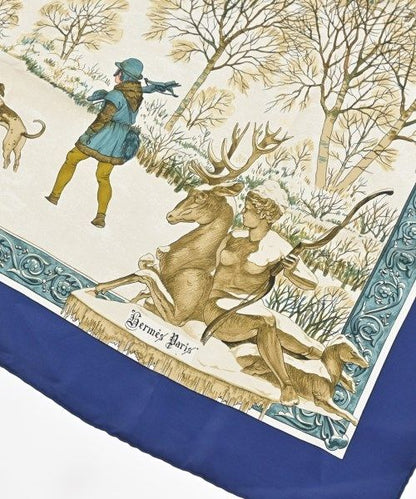 Hermes Bandana Scarf Blue — view 4