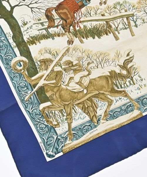 Hermes Bandana Scarf Blue — view 3