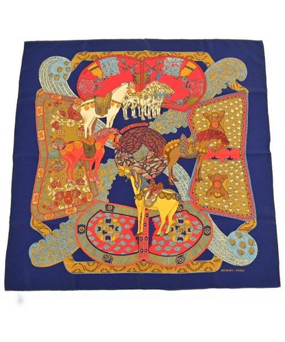 Hermes Bandana Scarf Navy